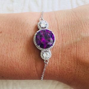 Amythest color purple chain bracelet